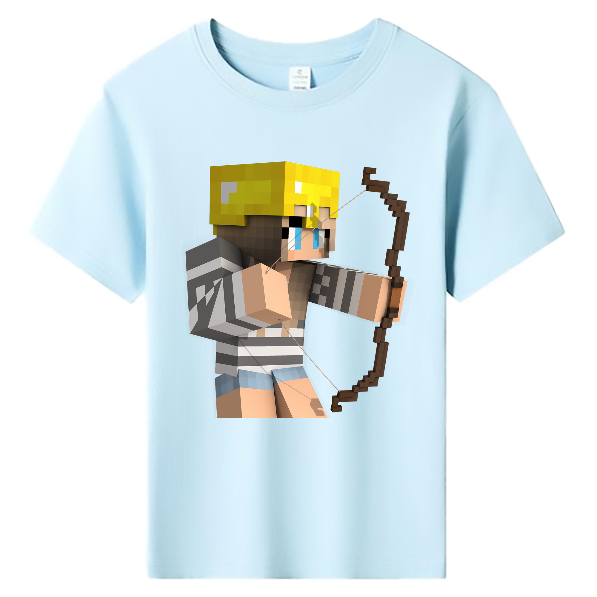 （画像用） マインクラフト ブロックの世界 Minecraft MC Block world 綿100％キッズTシャツ（フロントプリント）